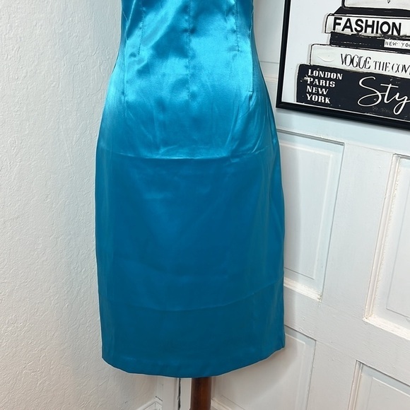 NWF Blaque Label Aqua Blue Midi Dress Size S - Picture 4 of 8